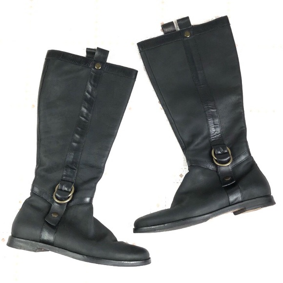 Cole Haan Shoes - COLE HAAN Riding Boots 7.5 Black Leather D32274